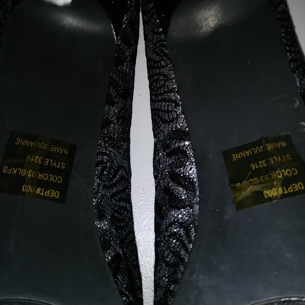 Bakers Multi Sparkle Platform Peep Toe Heels Euc - image 7